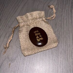 Inspirational Pocket Stone - 'one day at a time' - Brown